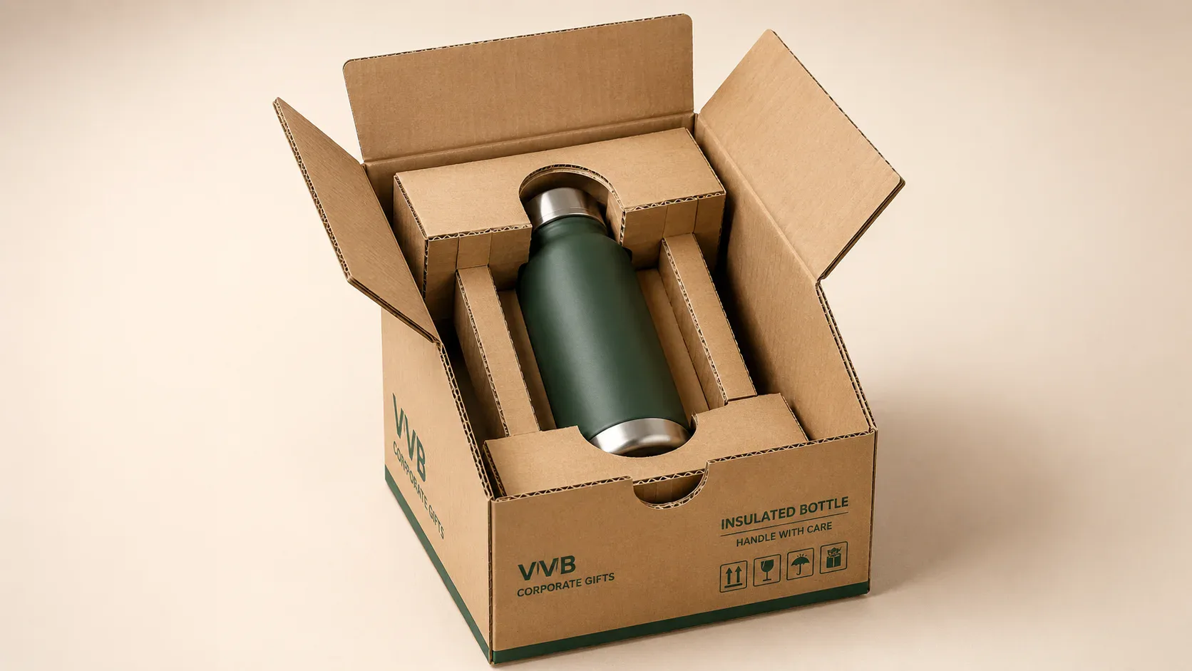 Corrugated boxes for corporate gift packaging.